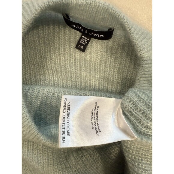 Judith & Charles Top Womens Large Mohair Open Knit Minimal Stretch Quiet Luxury - Picture 3 of 5